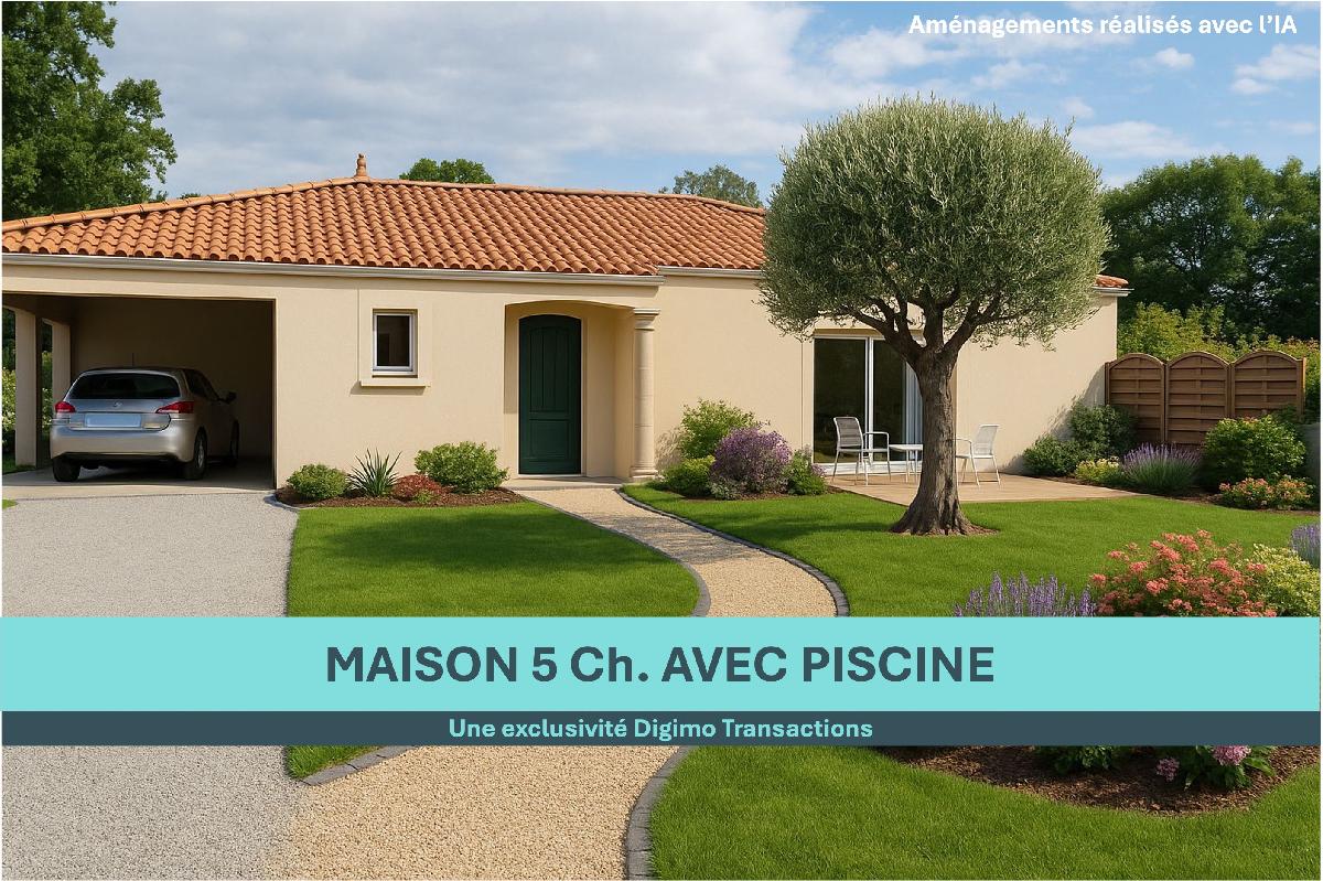 Haute-Goulaine — Maison familiale de plain-pied avec piscine et grands volumes